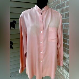 NWOT J CREW sS 💯silk mandarin collar blouse   Beautiful! Slightly oversized